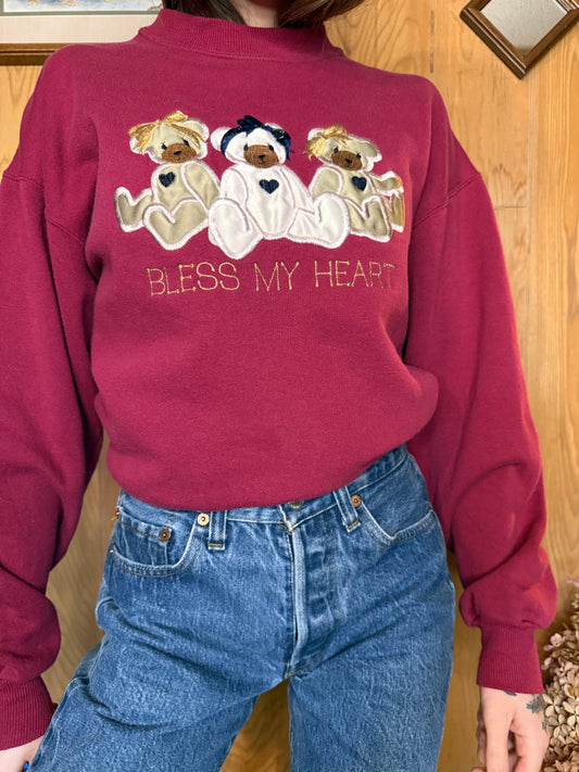 (M) Vtg Bless My Heart crewneck