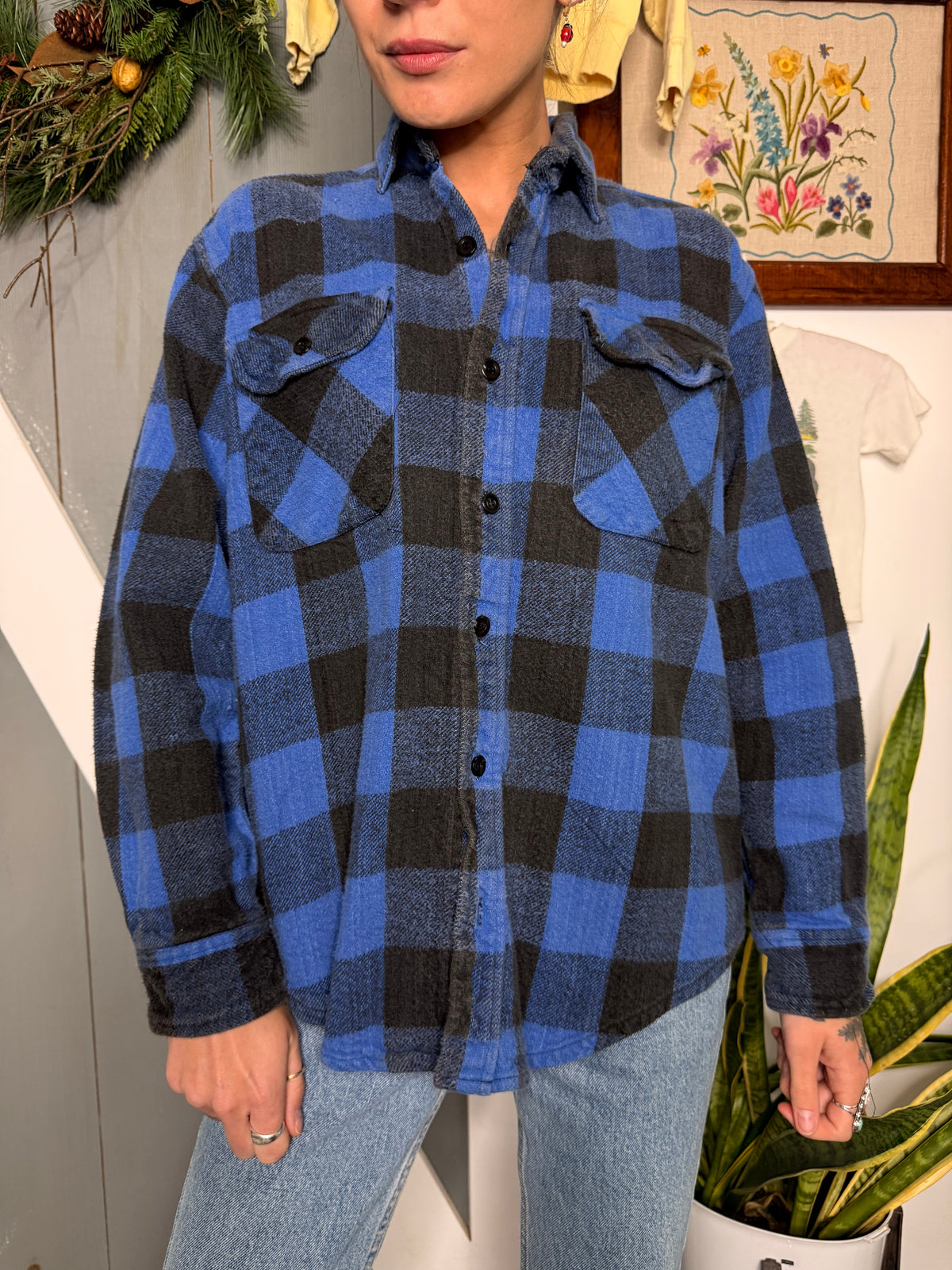 (S/M) Vtg cotton flannel
