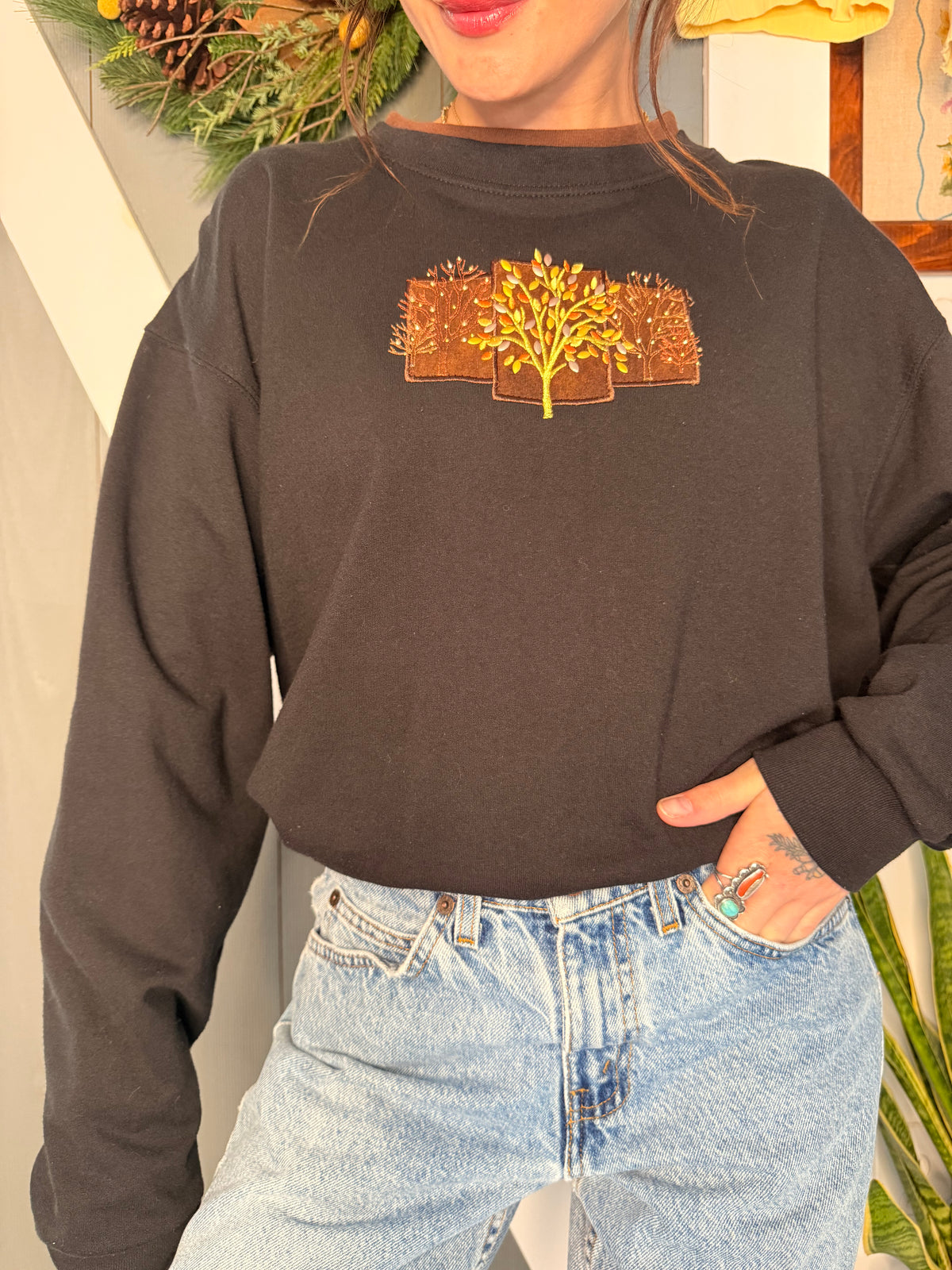 (XL) Vtg fall crewneck