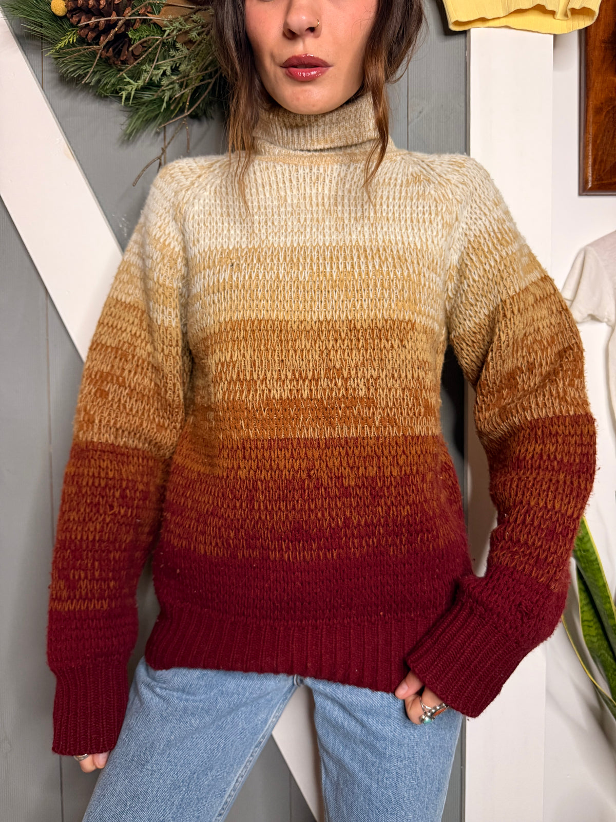 (M) Vtg sunset sweater