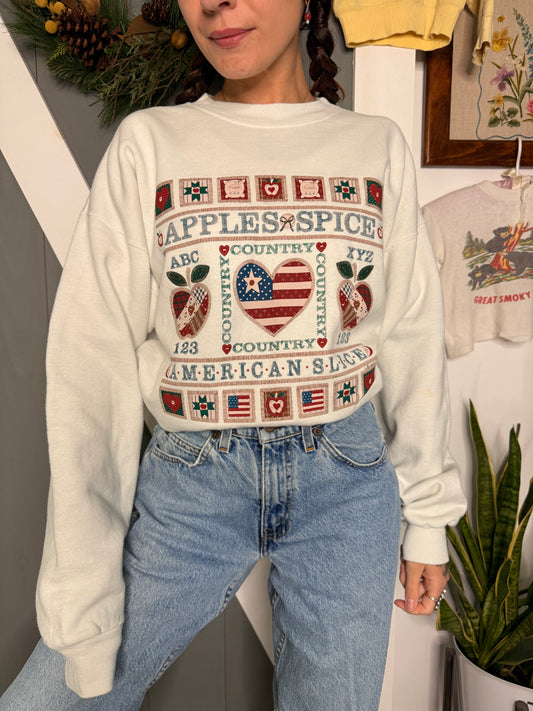 (L) Vtg apples and spice crewneck