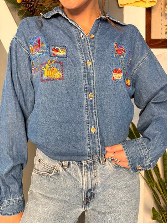 (S) Vtg fall chambray