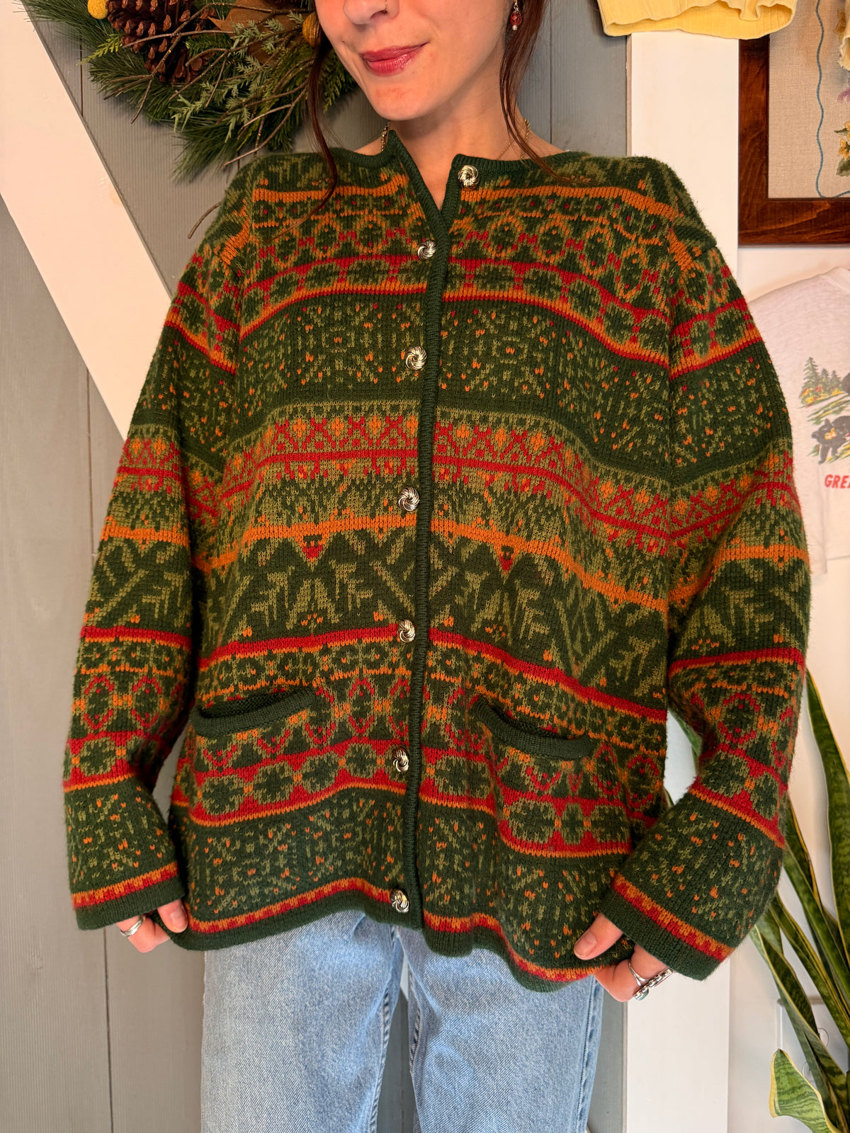(XL) Vtg fall cardigan