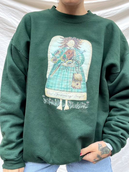 (L) Our gardening angel crewneck