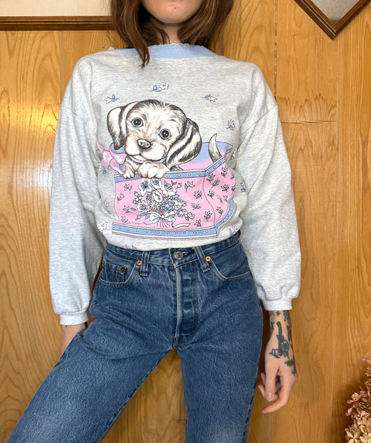 (M) Vtg puppy crewneck