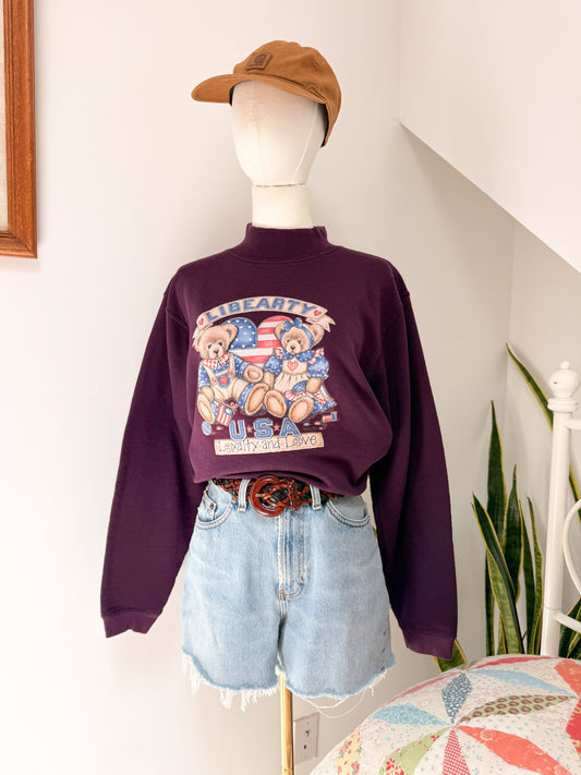(M) Vtg Patriotic crewneck