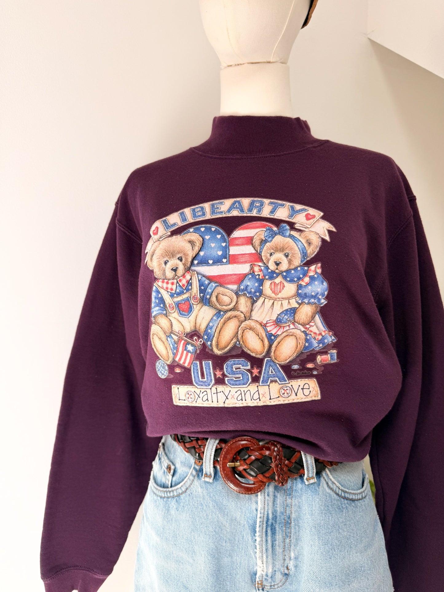 (M) Vtg Patriotic crewneck