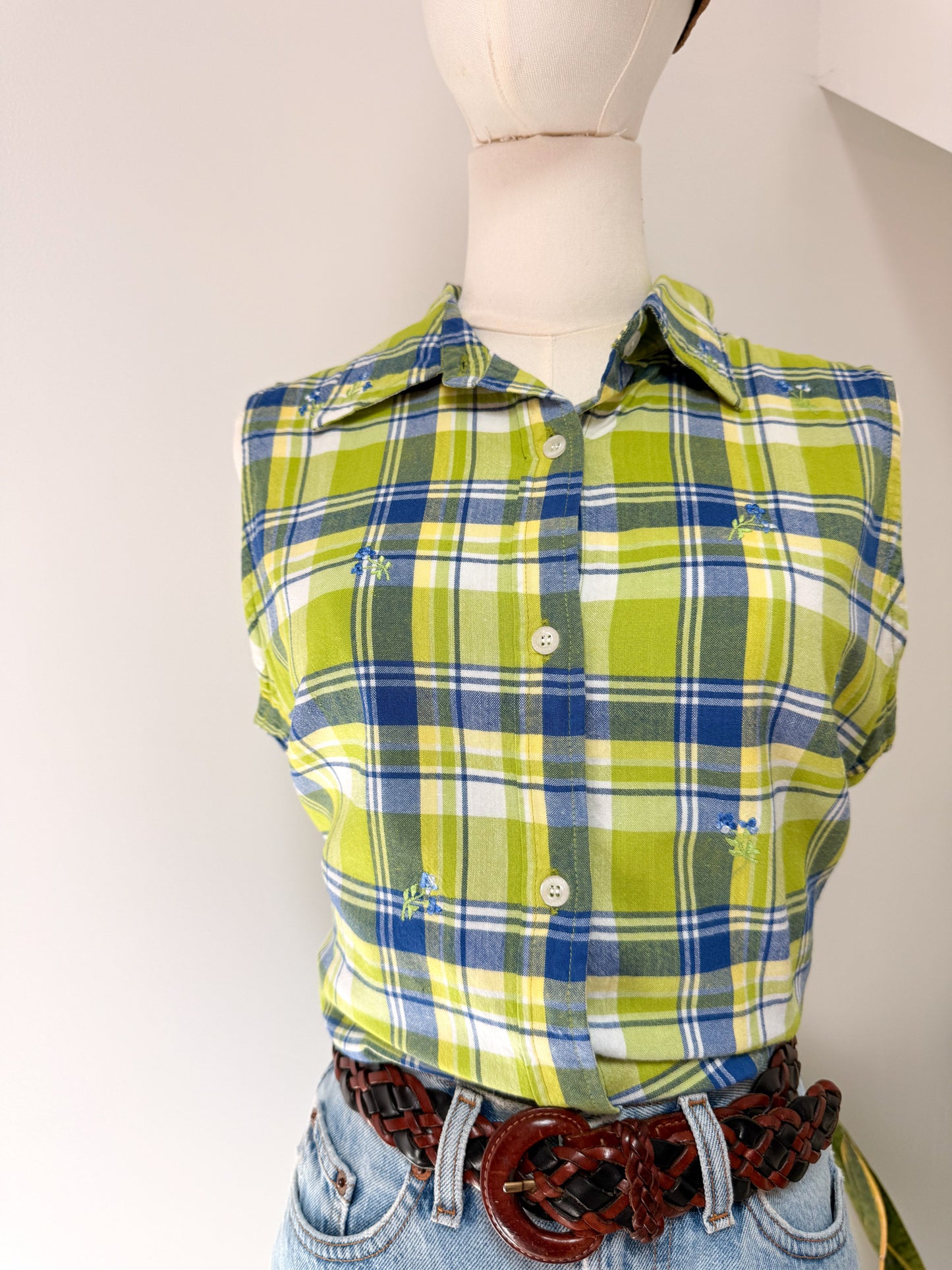 (M) Vtg Plaid top