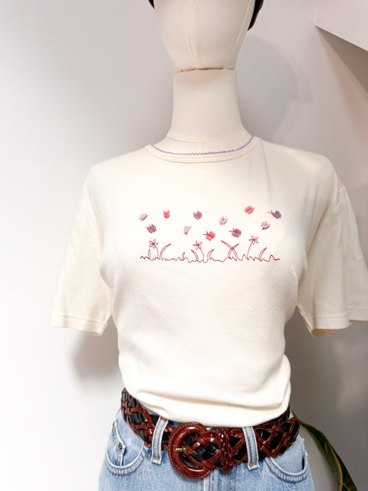 (L) Vtg butterfly tee