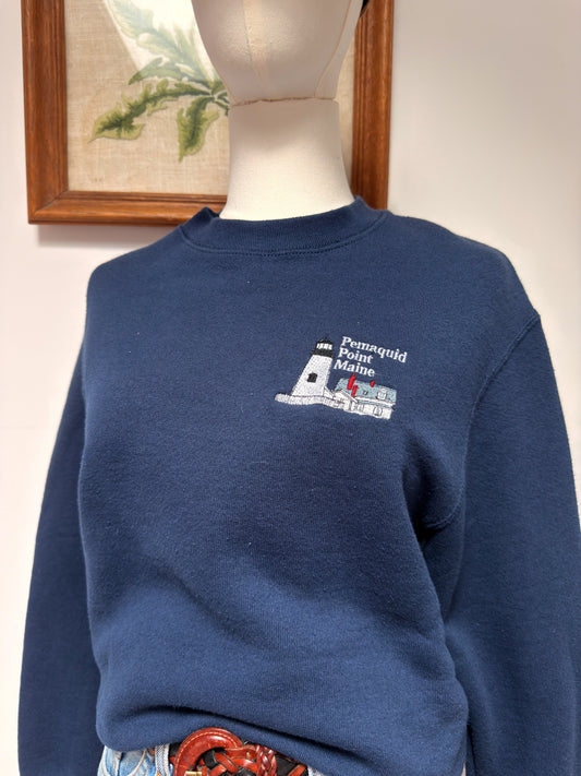 (S) Vtg Maine Ligthtouse crewneck