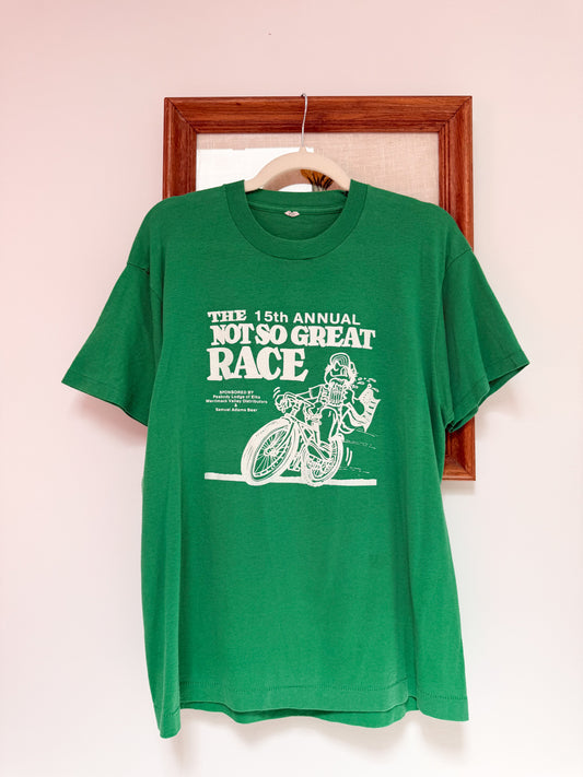 (L) Vtg cycle race tee