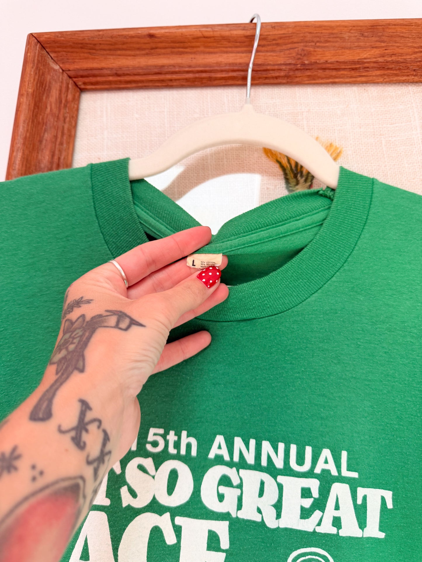 (L) Vtg cycle race tee