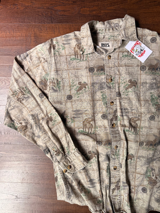 (L) Vtg midwest button up