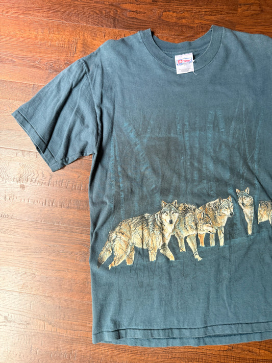 (M) Vtg wolf tee
