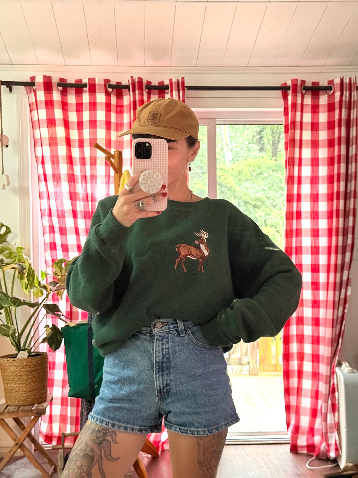 (L/XL) Vtg deer crewneck