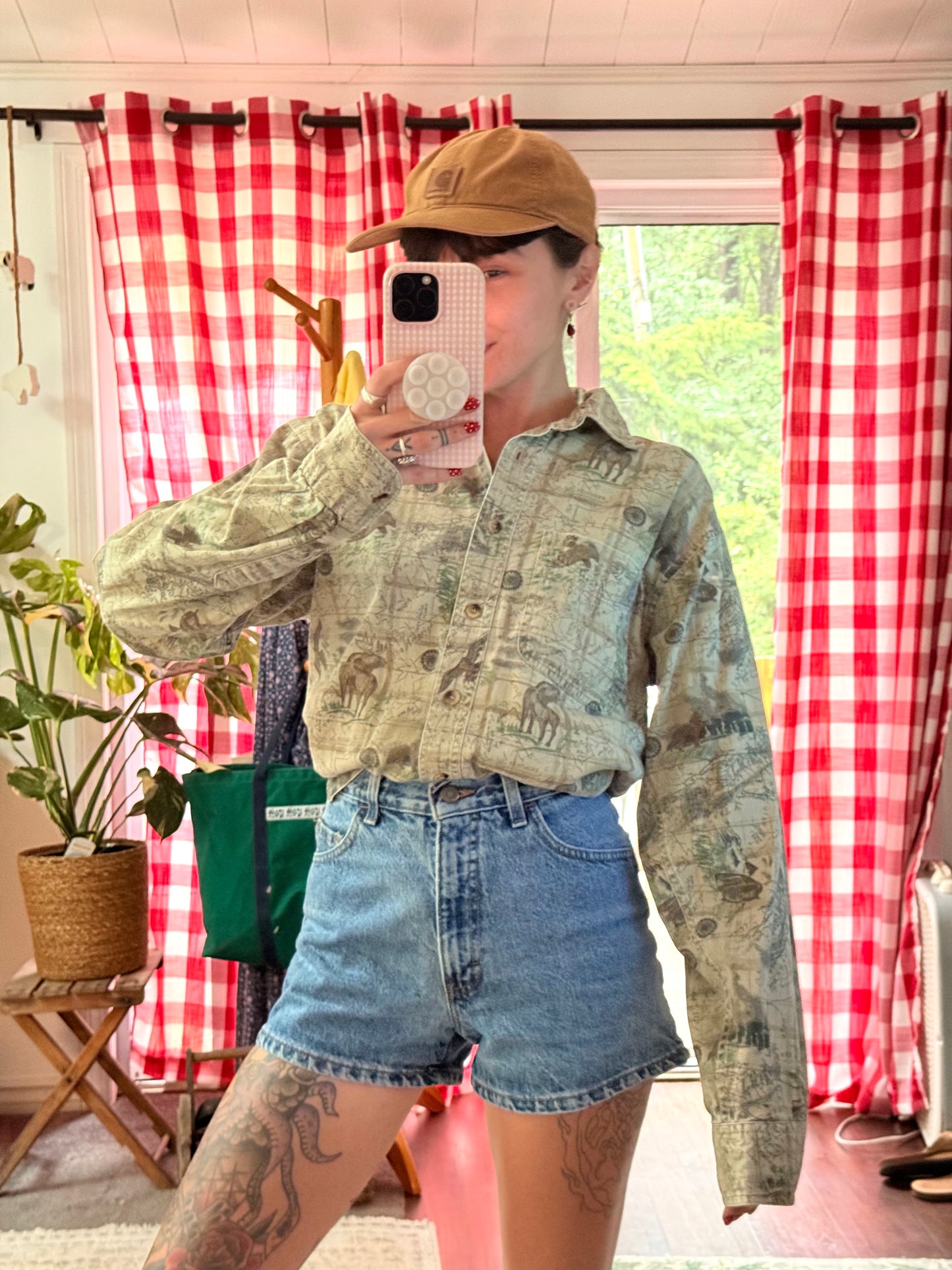 (L) Vtg midwest button up
