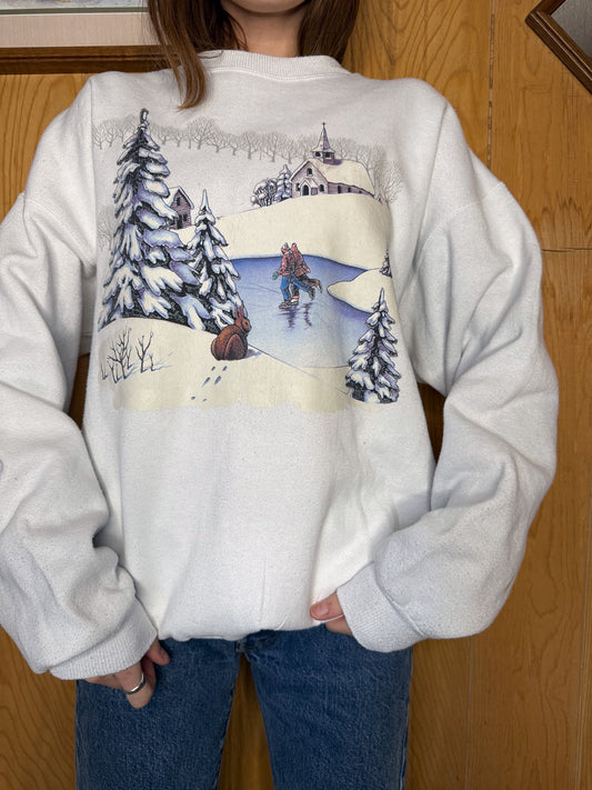 (XL) Vtg Winter Wonderland crewneck