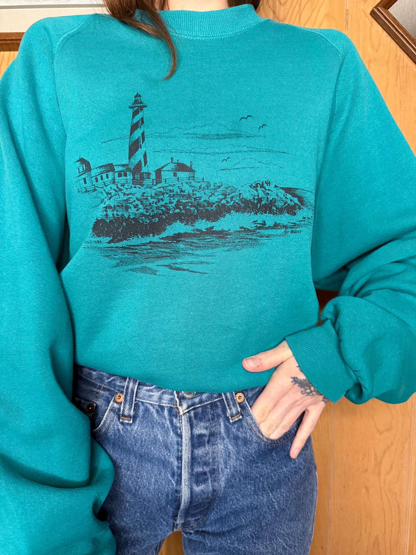 (XL/XXL) Vtg Lighthouse crewneck
