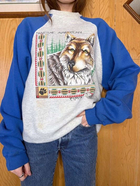 (L) Vtg Wolf crewneck