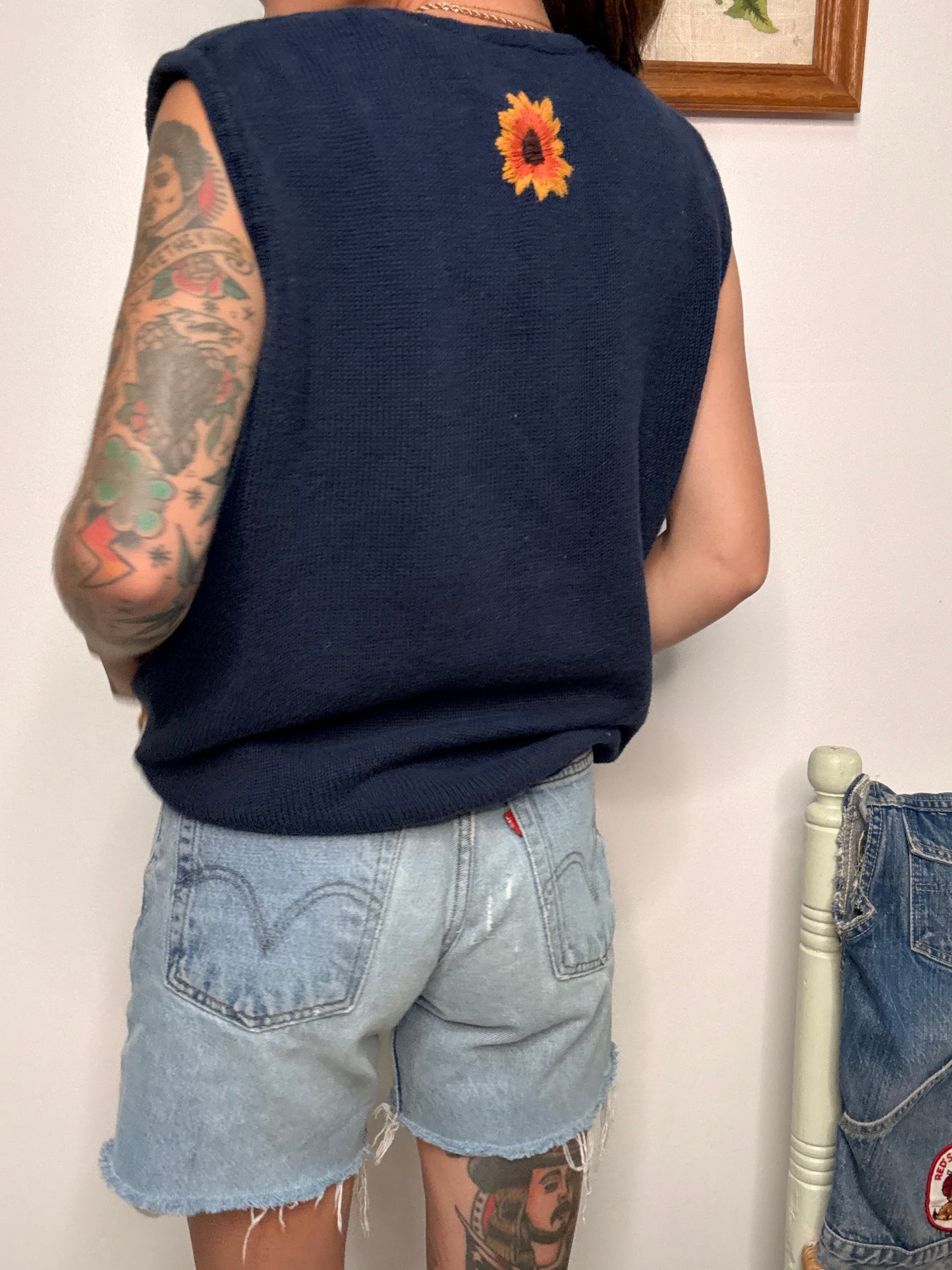 (L) Vtg scarecrow sweater vest