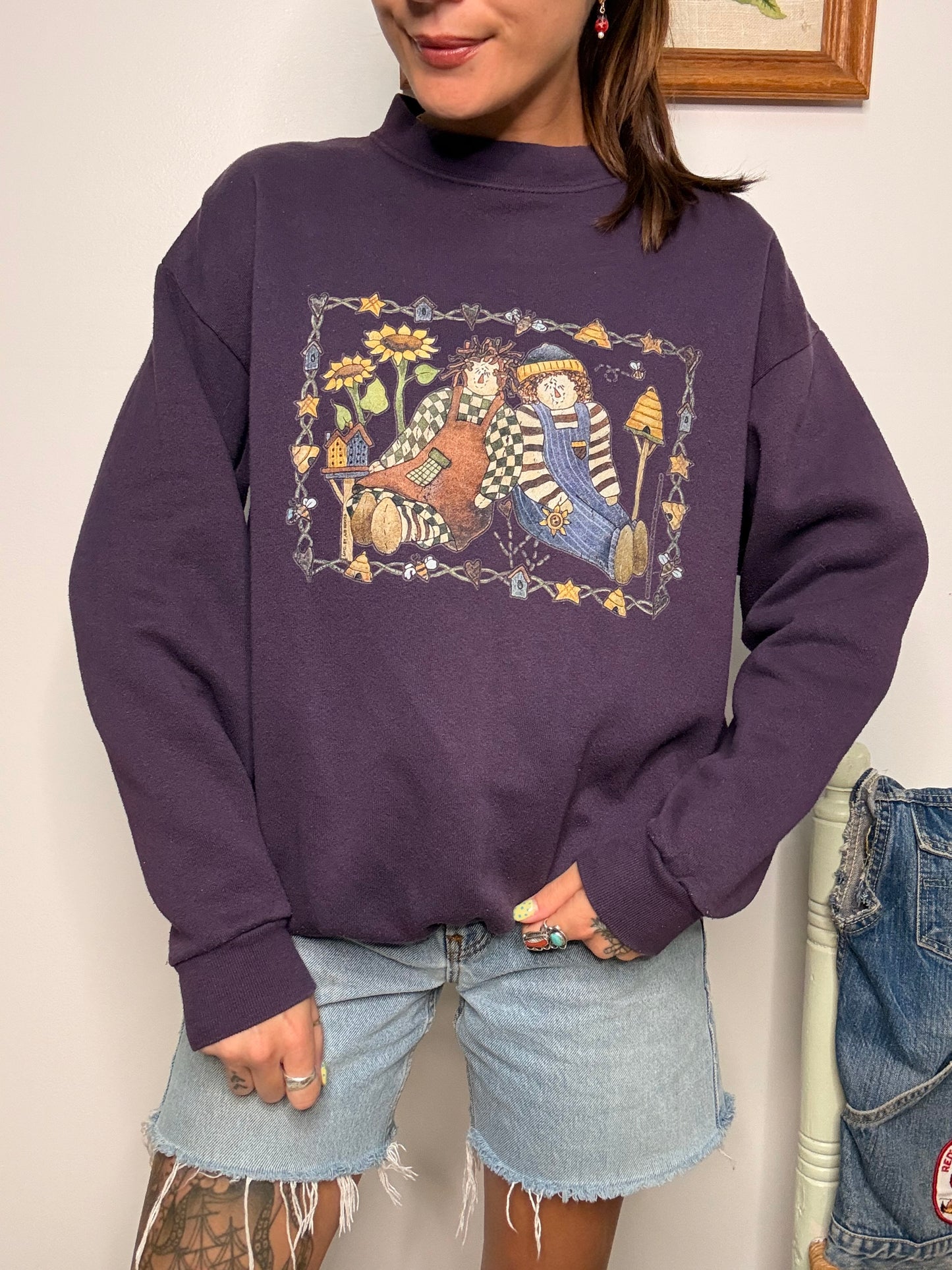 (M) Vtg scarecrow crewneck