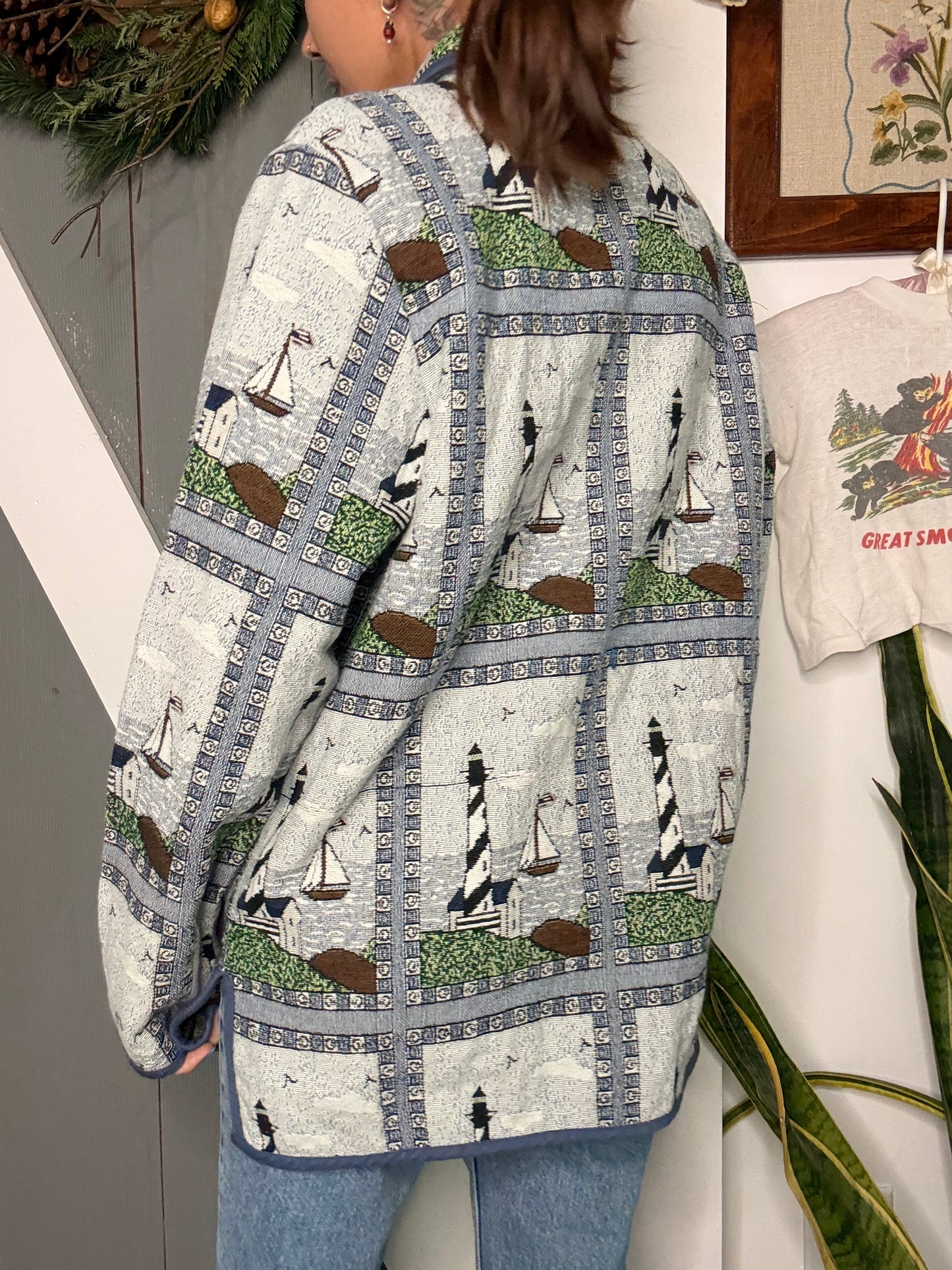 (M) Vtg lighthouse jacket