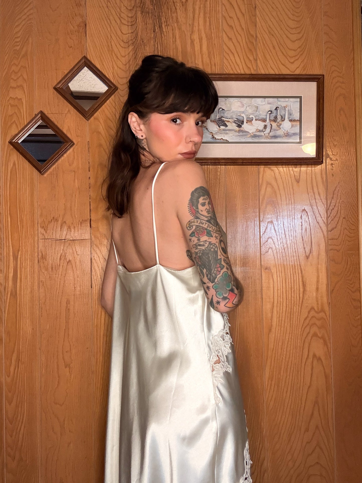 (M) vtg satin dress