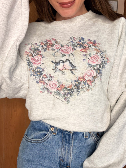 (XL) Vtg love birds crewneck
