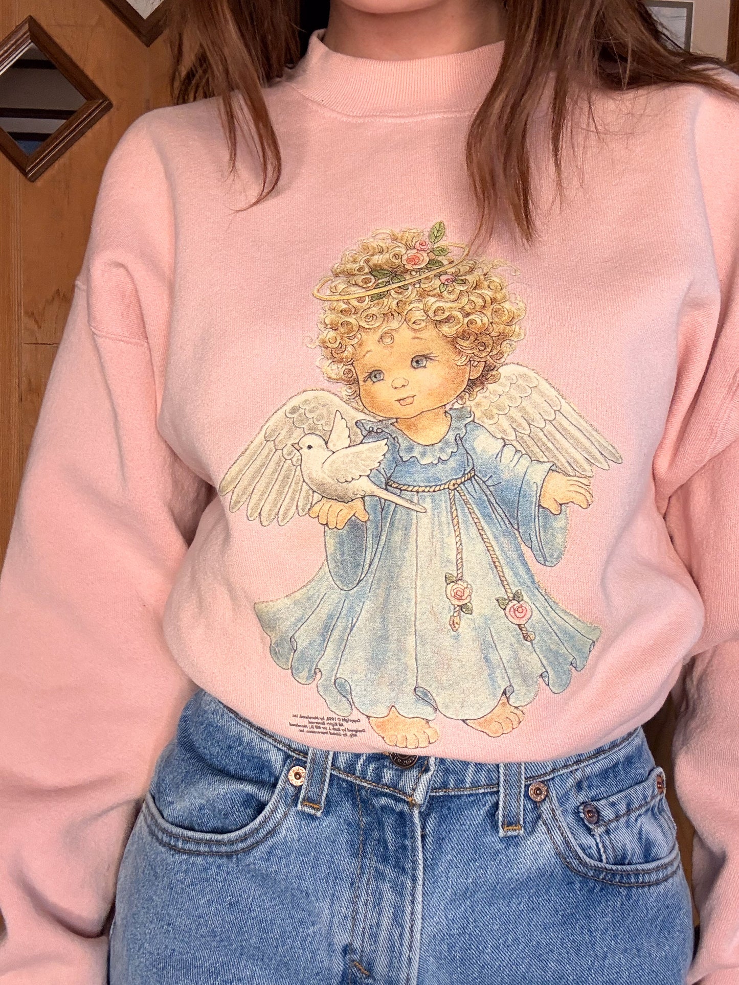 (L) Vtg cherub crewneck