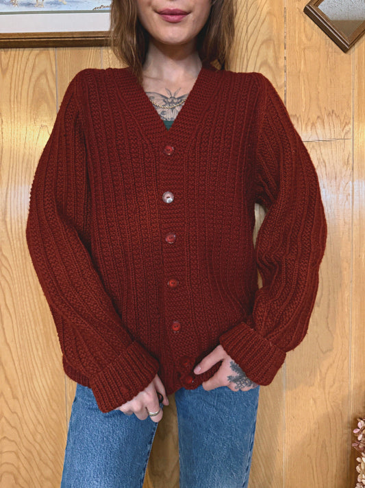 (M/L) Handmade wool cardigan