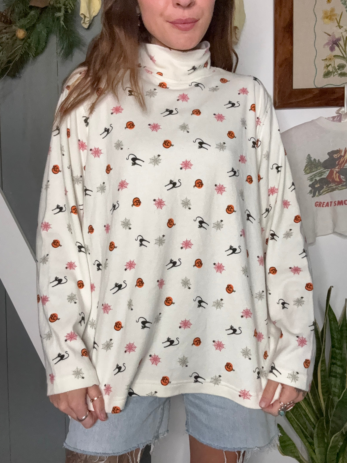 (XL) Vtg Halloween turtleneck