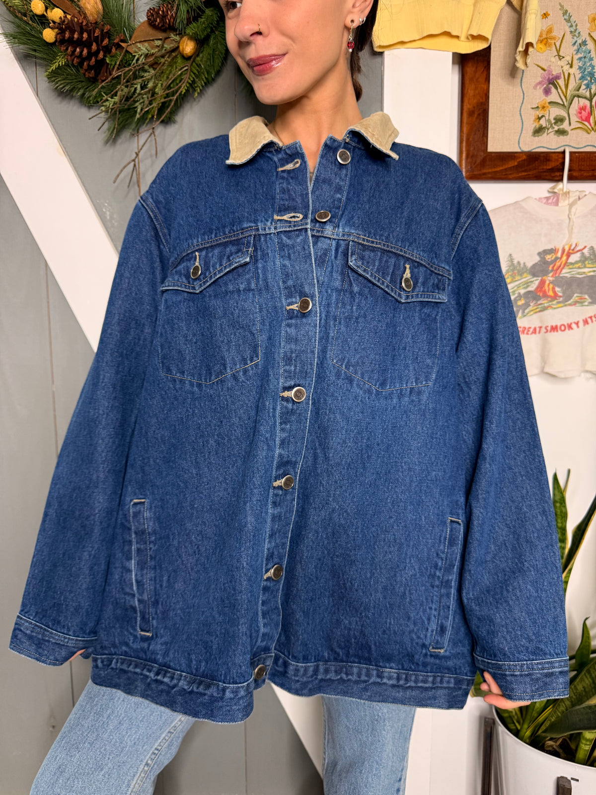 (XL/2XL) Vtg denim coat