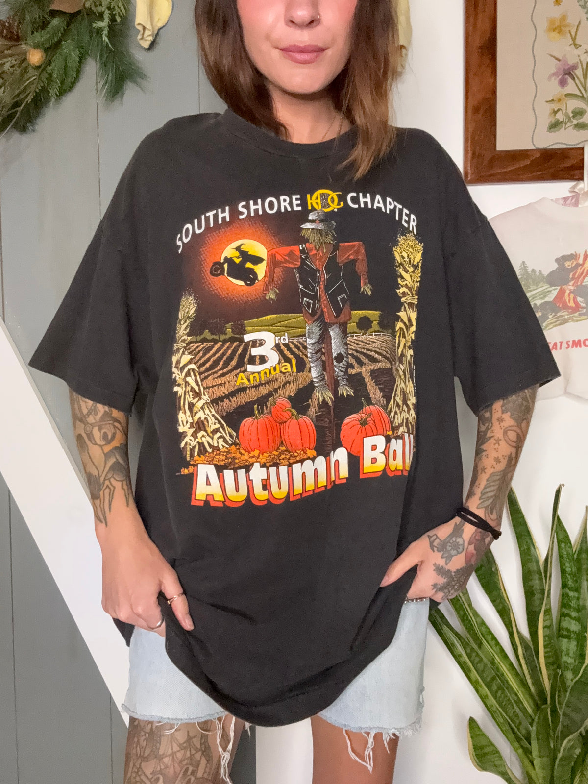 (XL) Vtg Halloween Harley tee