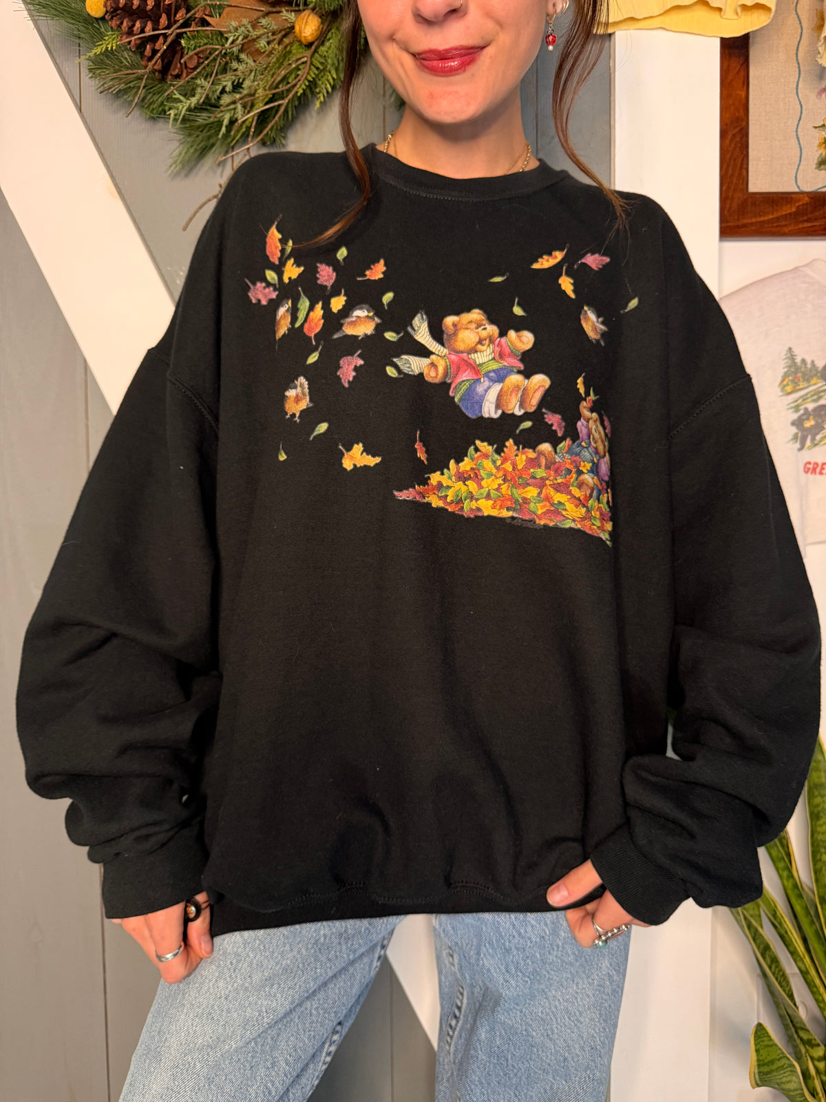 (XL) Vtg fall crewneck