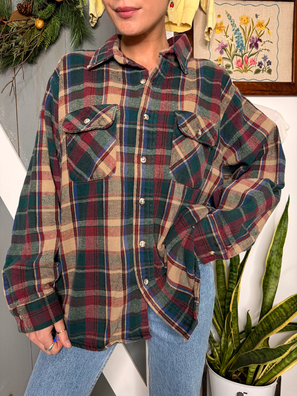 (L) Vtg cotton flannel