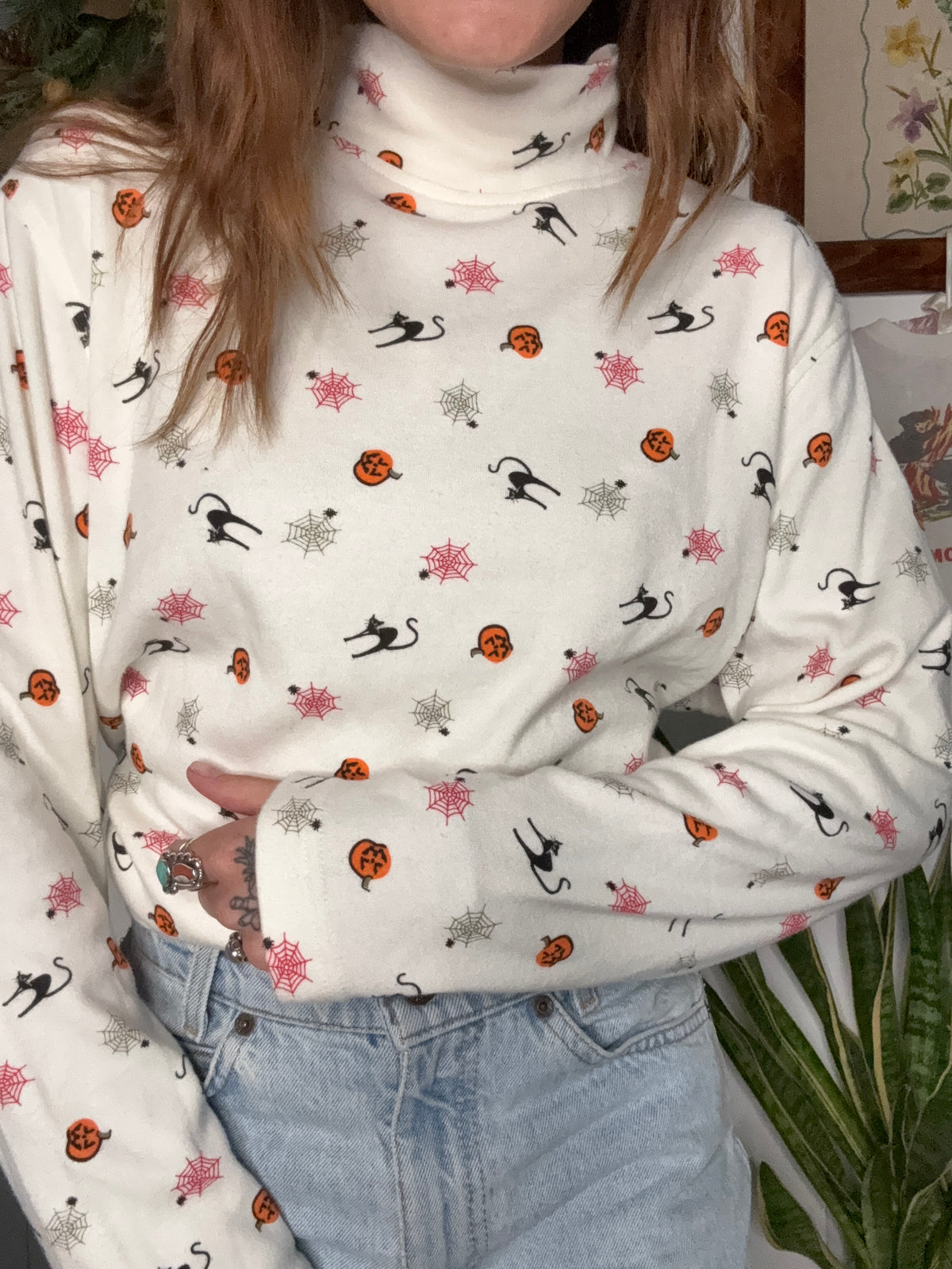 (XL) Vtg Halloween turtleneck