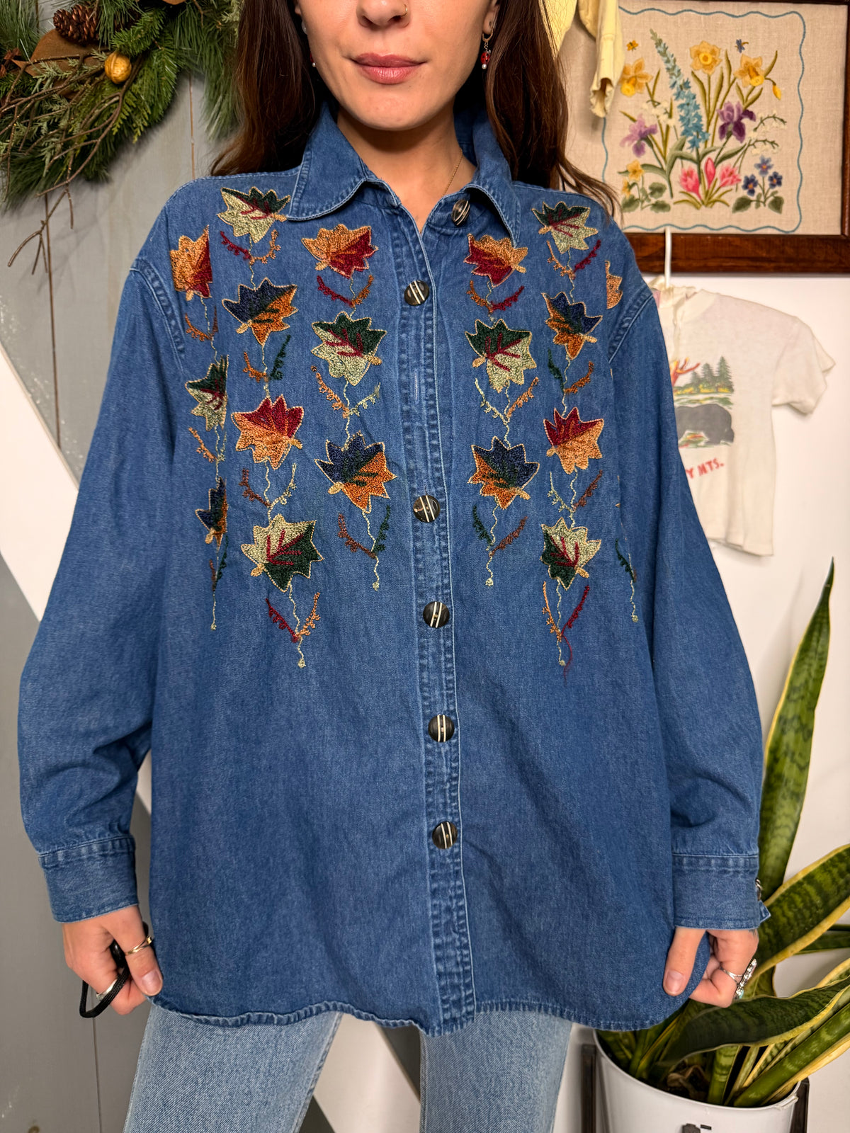 (XL) Vtg fall chambray
