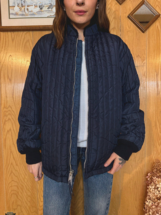 (S/M) Vtg lined puffer jacket