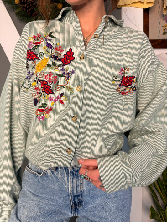 (XL) Vtg fall button up