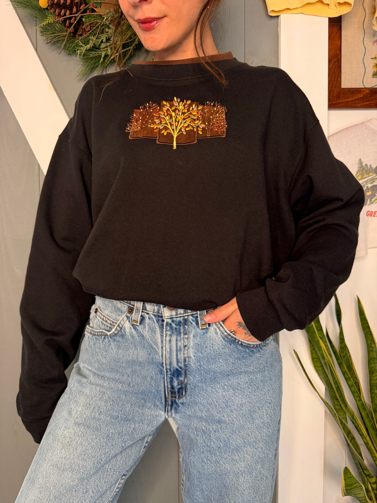 (XL) Vtg fall crewneck
