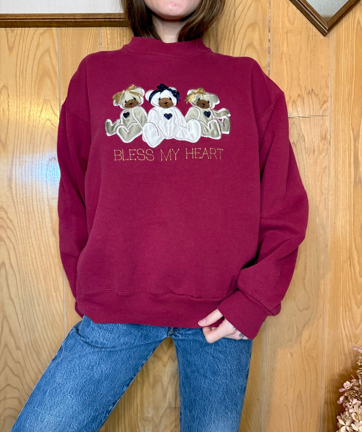 (M) Vtg Bless My Heart crewneck