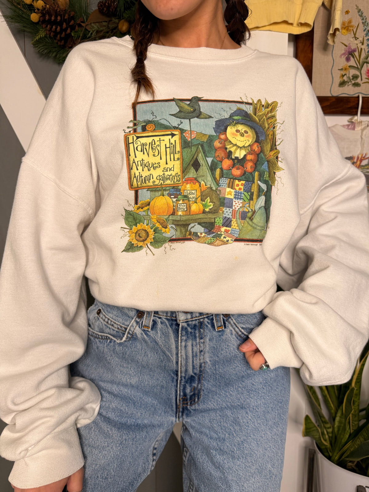 (XL) Vtg fall crewneck