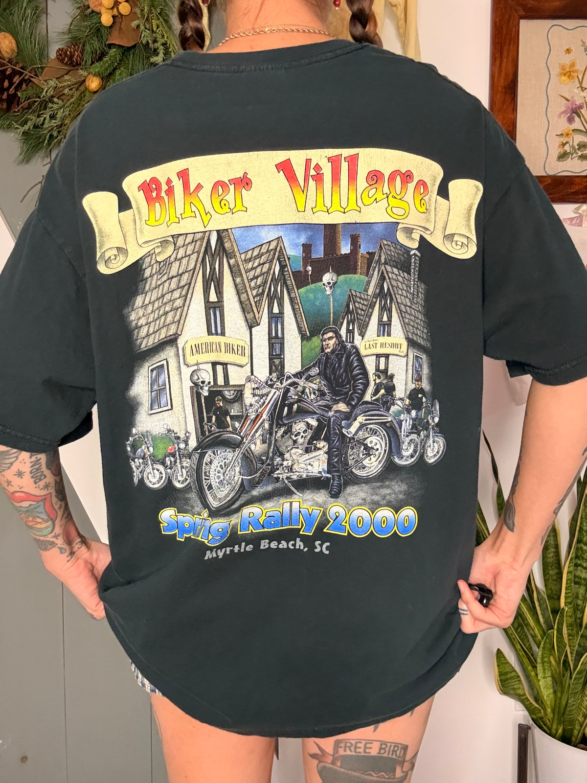 (XL) Vtg biker tee