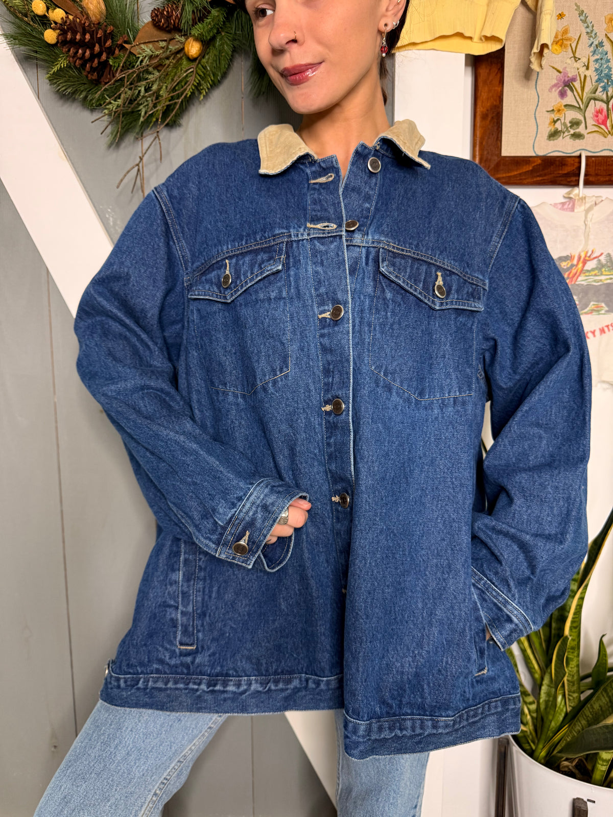 (XL/2XL) Vtg denim coat