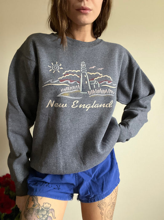 (S/M) vintage New England crewneck