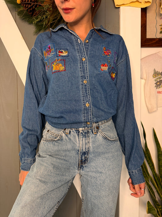 (S) Vtg fall chambray