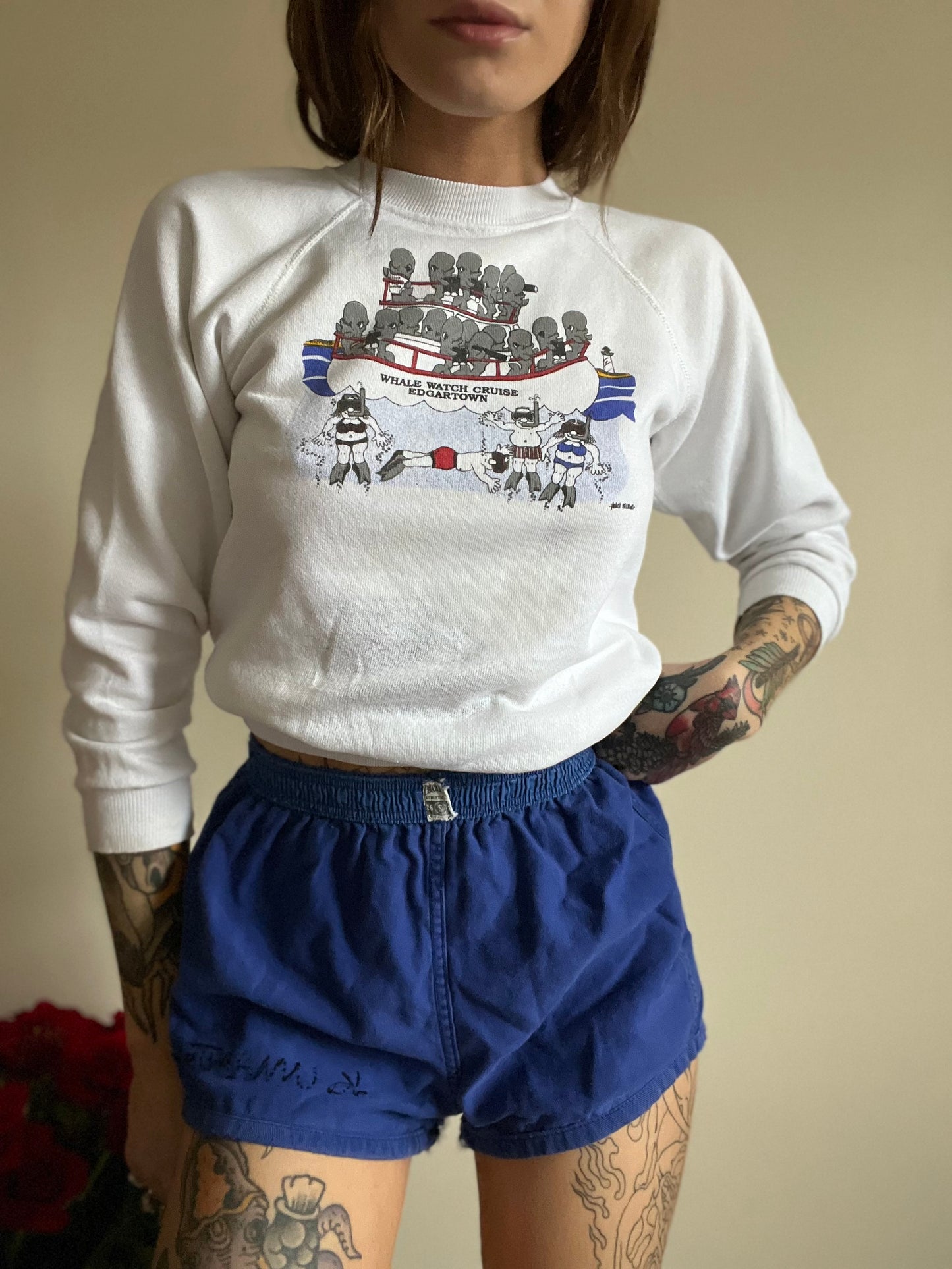 (XXS/XS) vintage whale watch crewneck