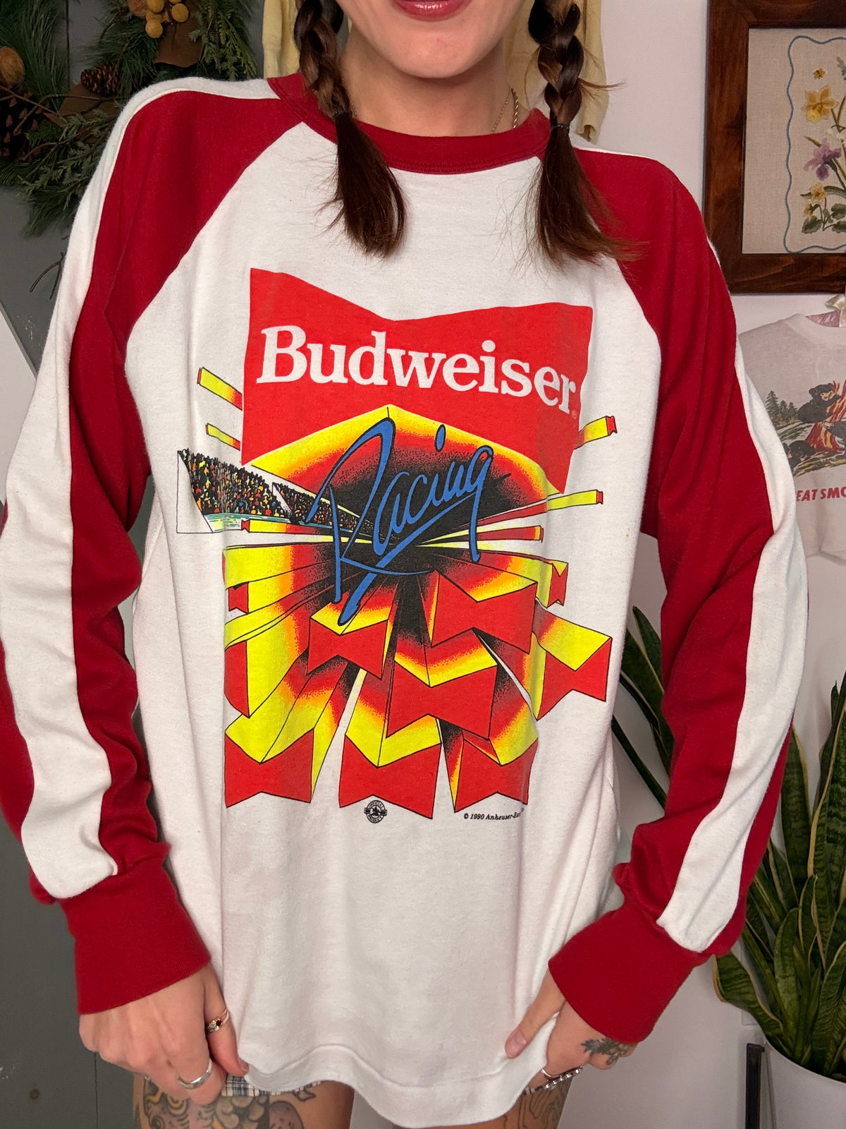 (L) vtg Budweiser long sleeve