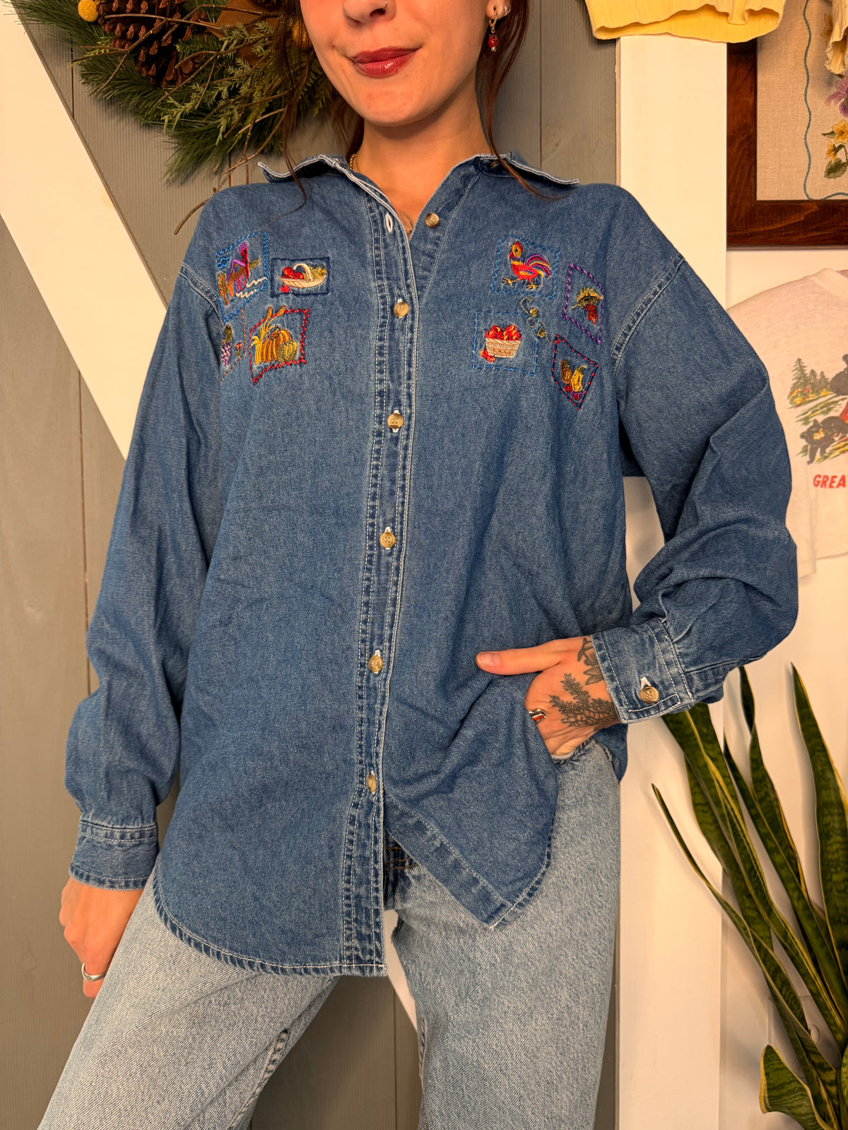 (S) Vtg fall chambray