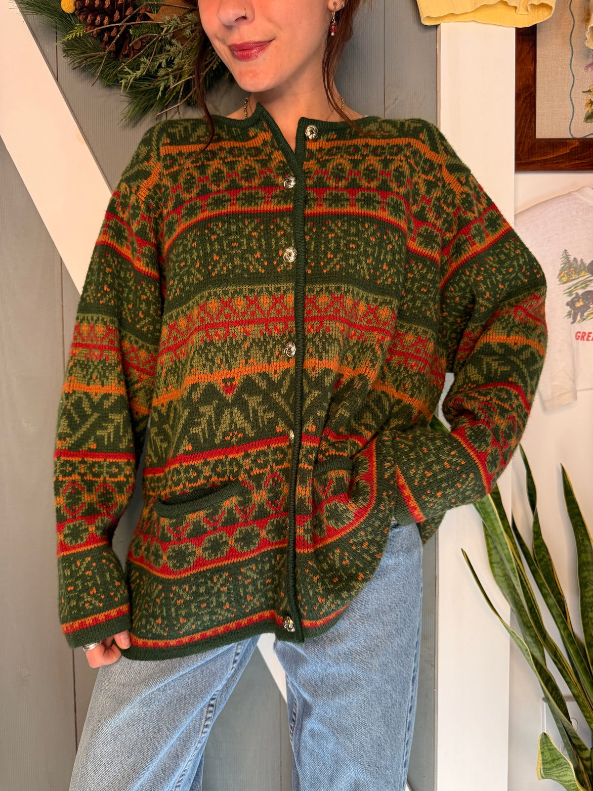 (XL) Vtg fall cardigan